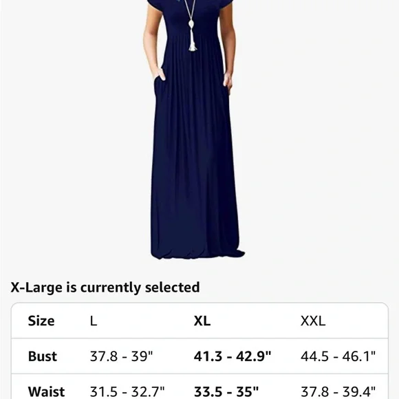 Elegant Navy Blue Maxi Dress - Picture 2 of 5